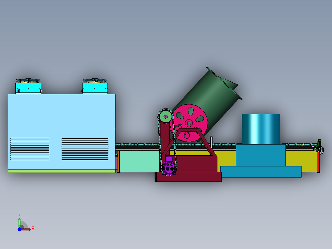 快速冷却的全自动铸锭机前视图