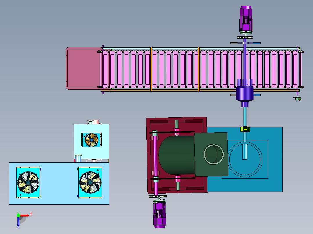 快速冷却的全自动铸锭机俯视图