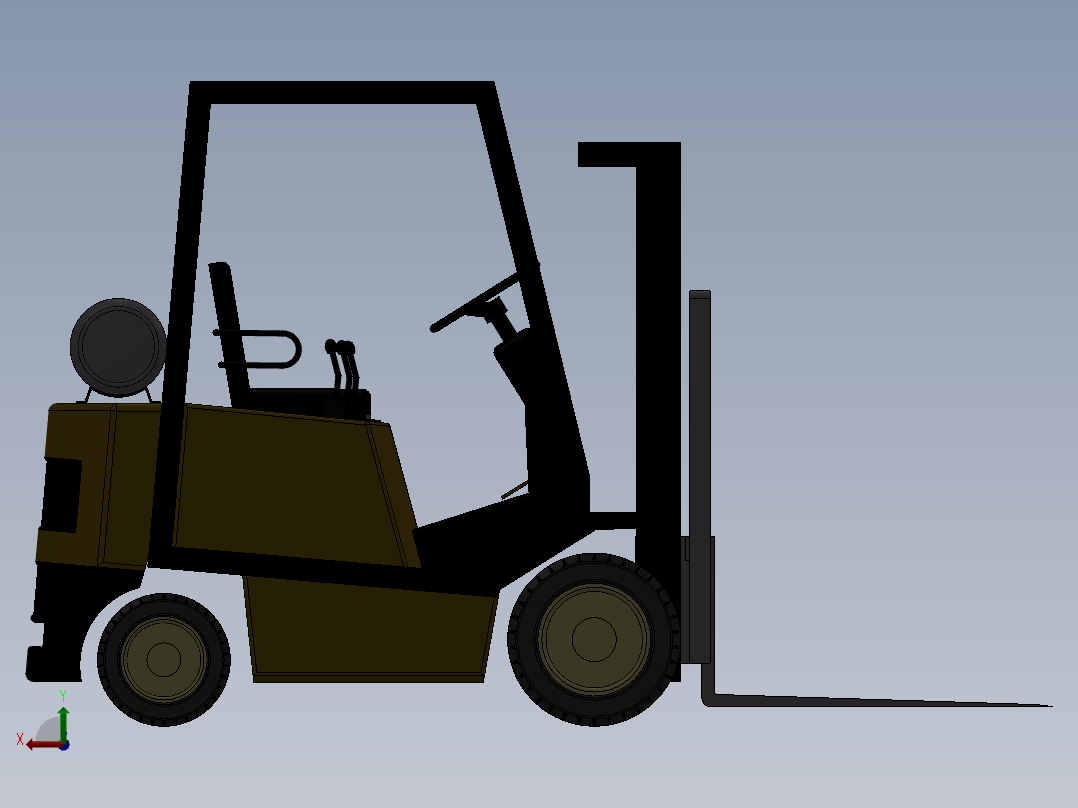 叉车、 叉车SW后视图