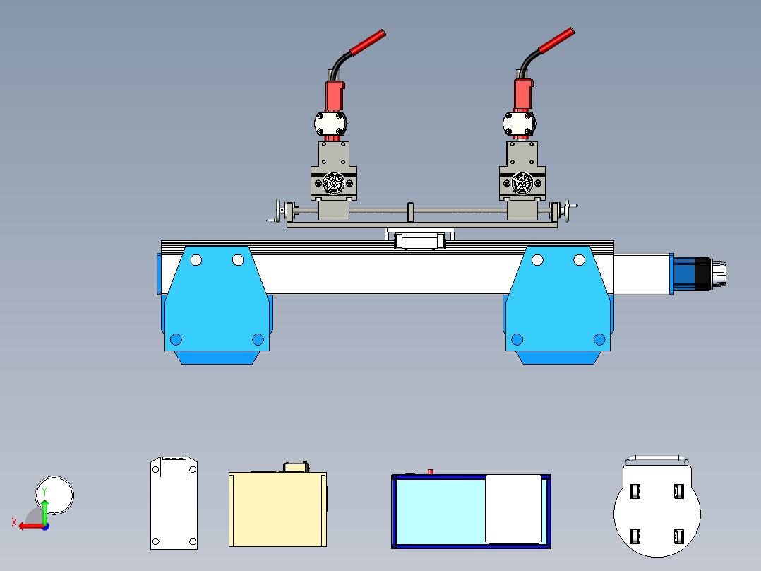 门架式双焊枪设备机构后视图
