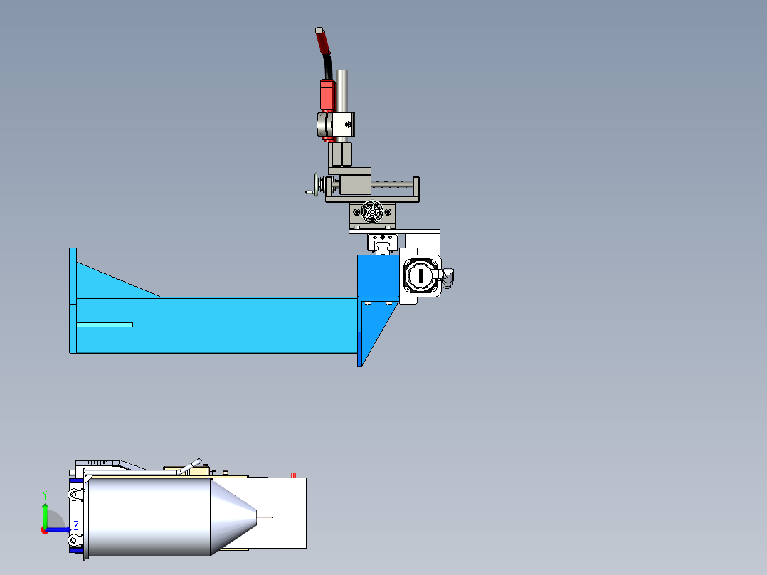门架式双焊枪设备机构左视图