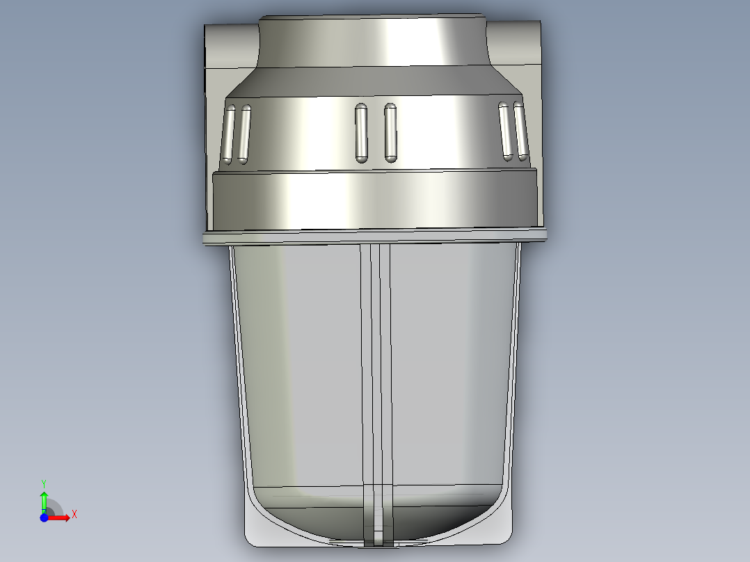 5寸透明防爆滤瓶前视图