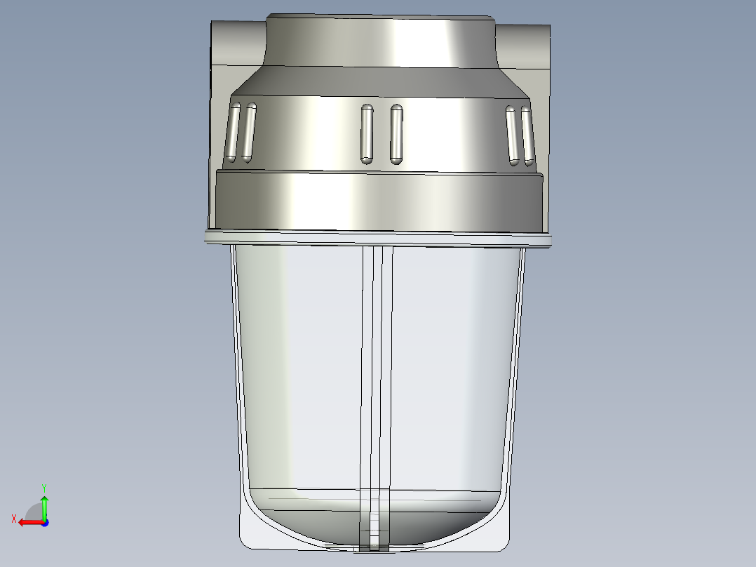 5寸透明防爆滤瓶后视图