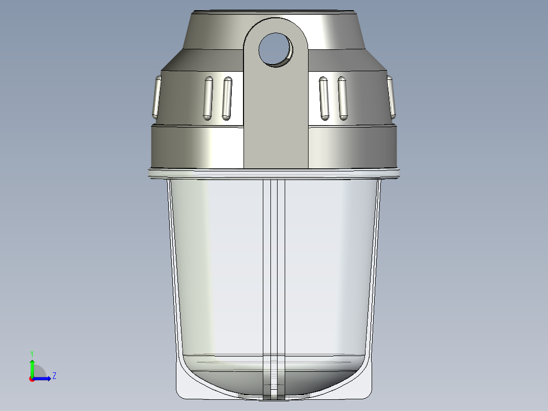 5寸透明防爆滤瓶左视图
