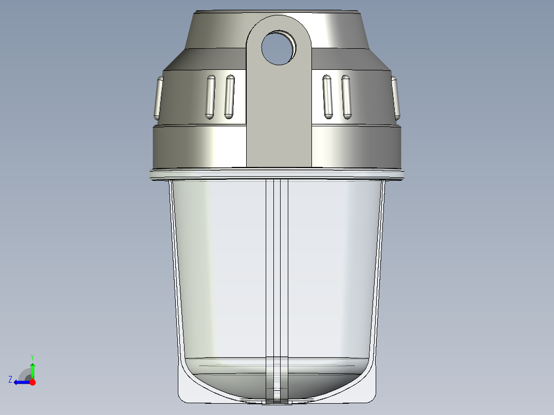 5寸透明防爆滤瓶右视图