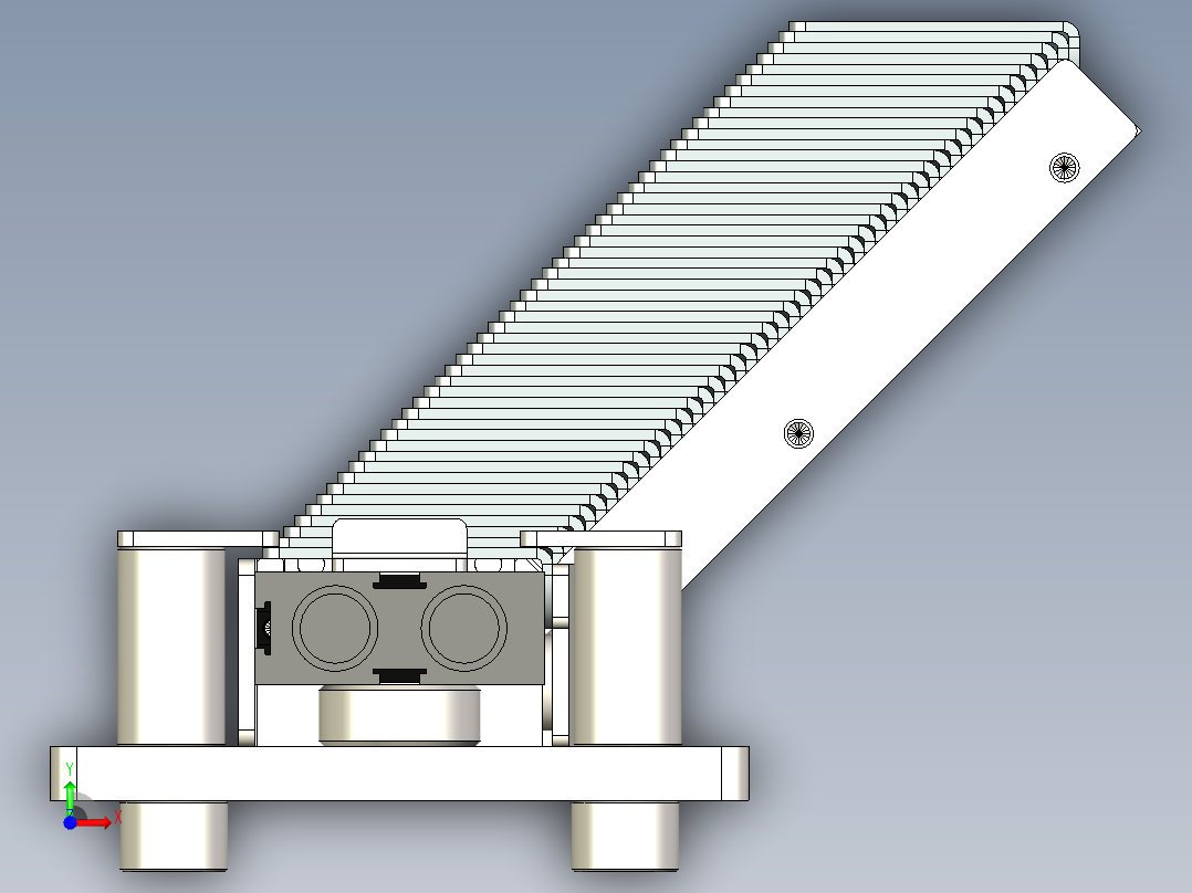 L形支架自动送料攻牙夹具前视图