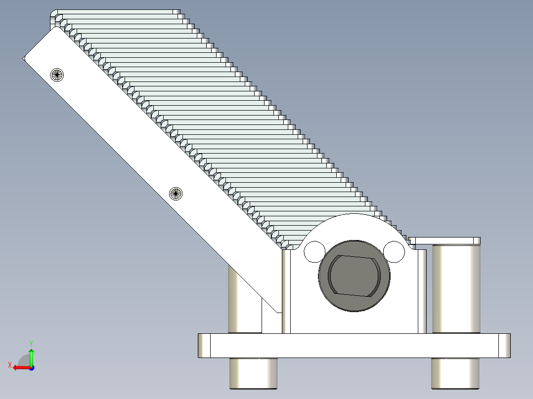 L形支架自动送料攻牙夹具后视图