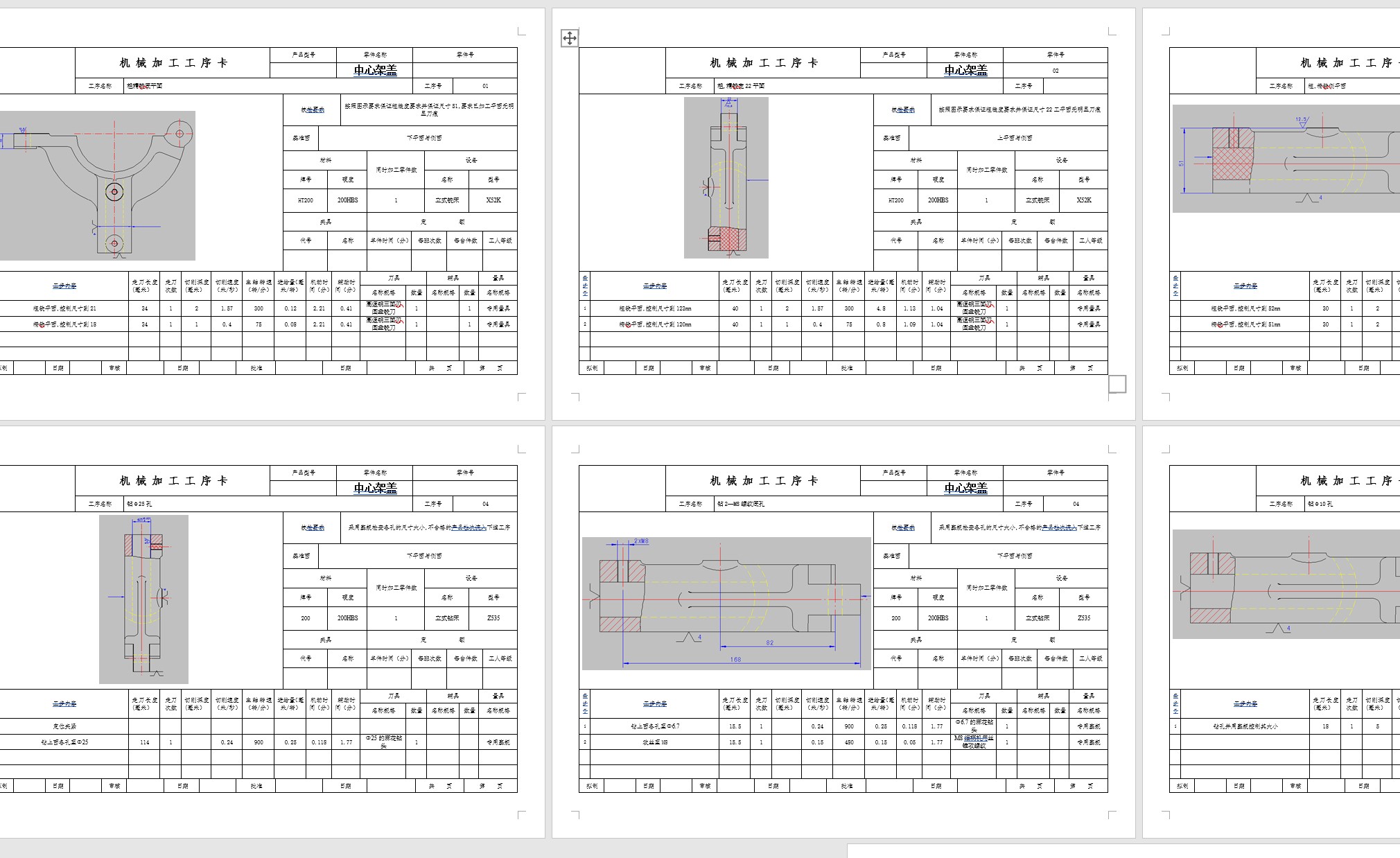 中心架盖的加工工艺规程及钻25孔夹具设计