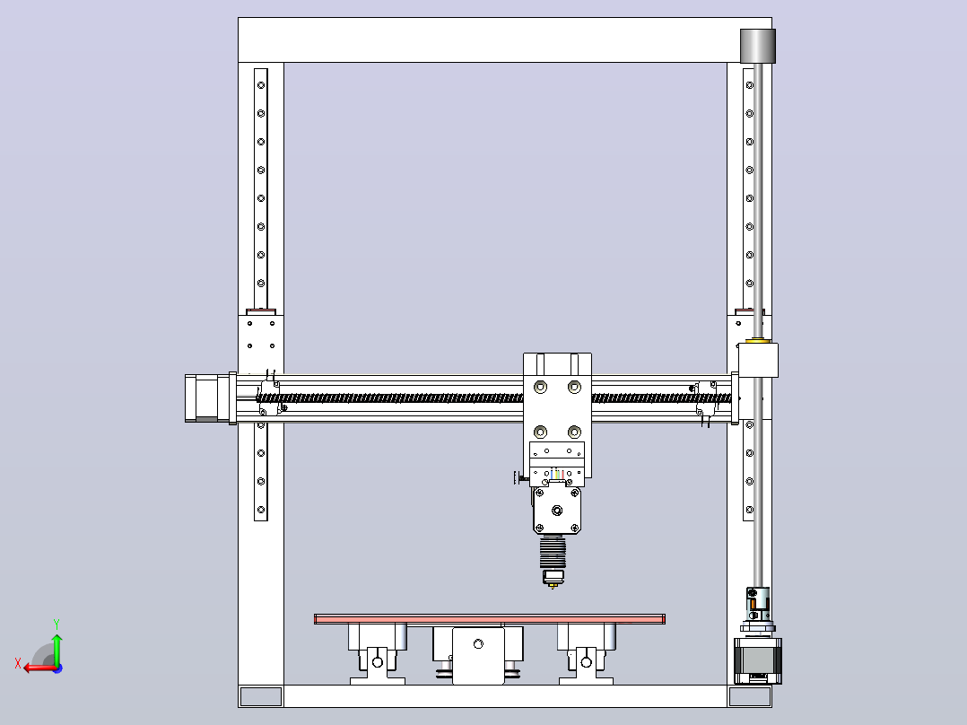 3D打印机模型后视图