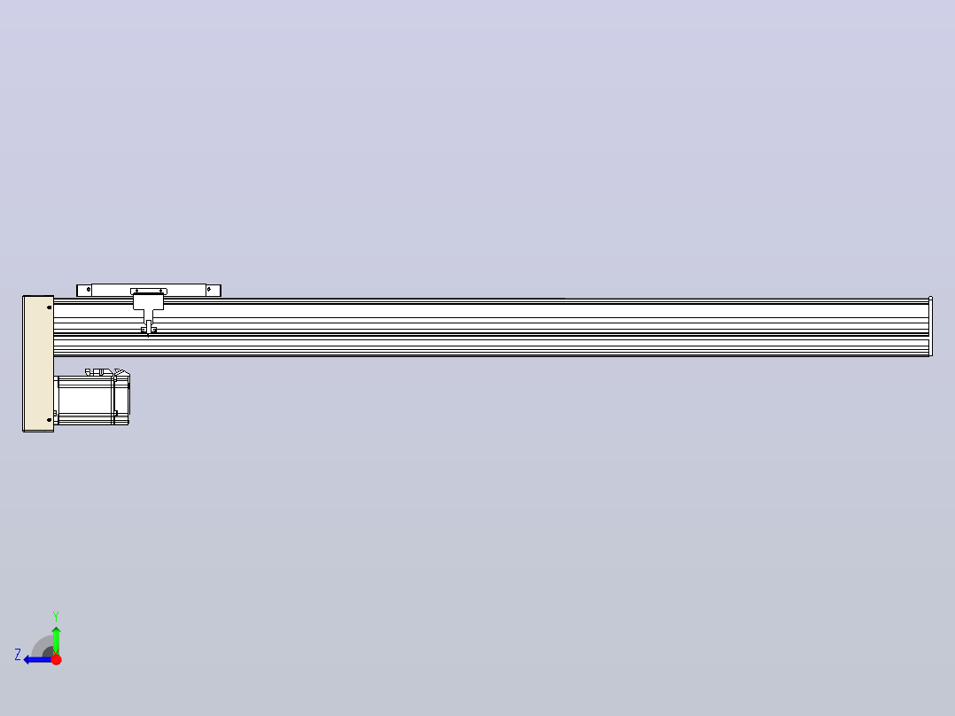 滚珠丝杠直线轴带导轨全封闭TPA-HCR-202D-2510C-L1150-MP-Y-P75-N3右视图