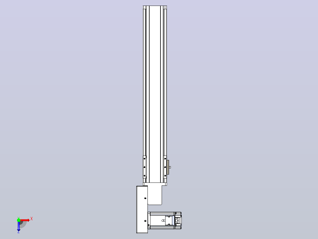 皮带直线轴半封闭可选导轨TPA-HNB-85S-90-L450-ML-C-P20-N3俯视图