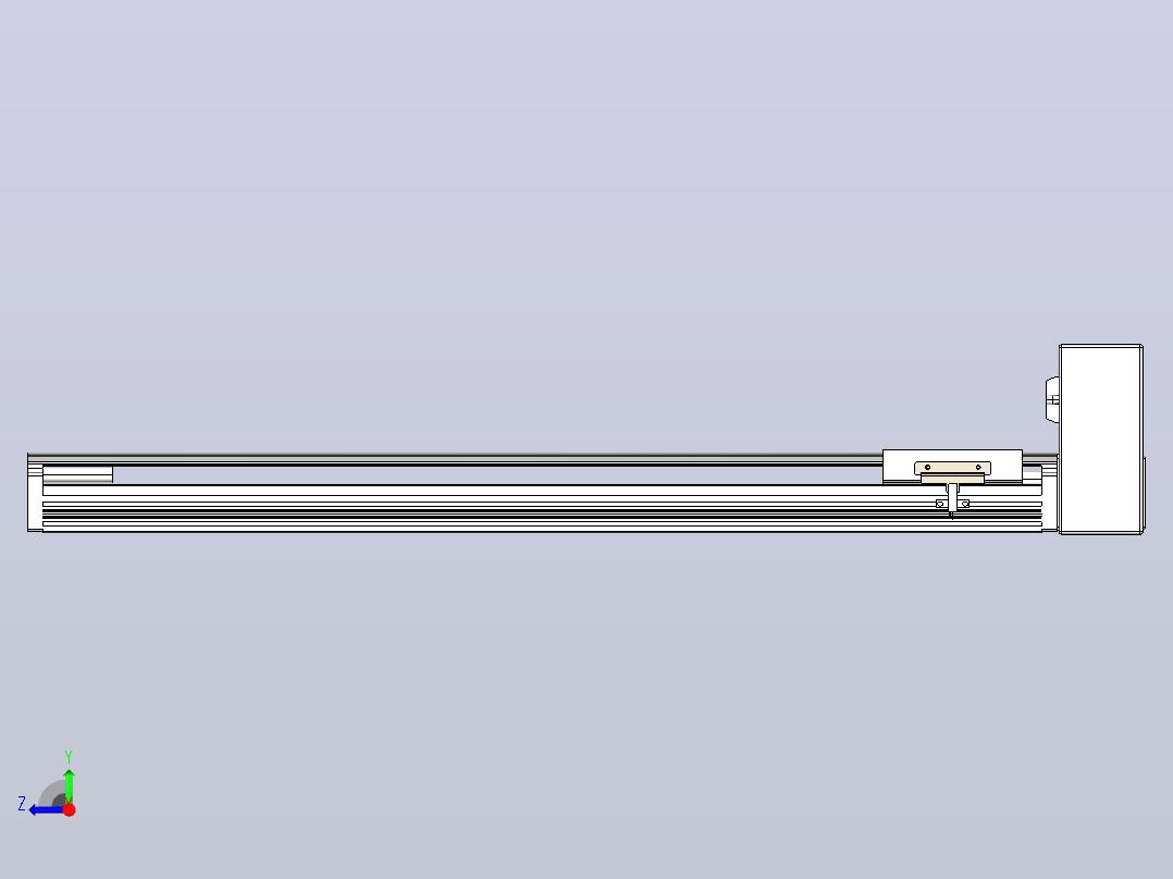 皮带直线轴半封闭可选导轨TPA-HNB-105D-90-L600-LU-Y-P20-N3右视图