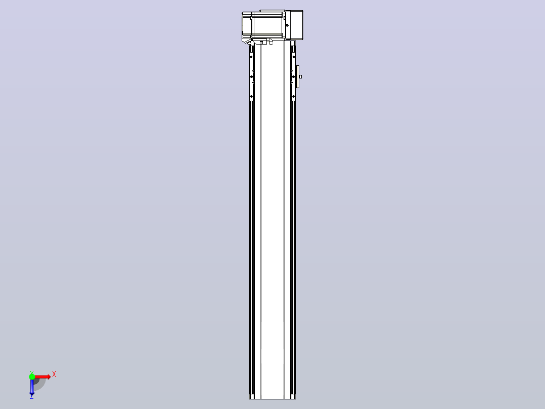 皮带直线轴半封闭可选导轨TPA-HNB-105D-90-L600-LU-Y-P20-N3俯视图
