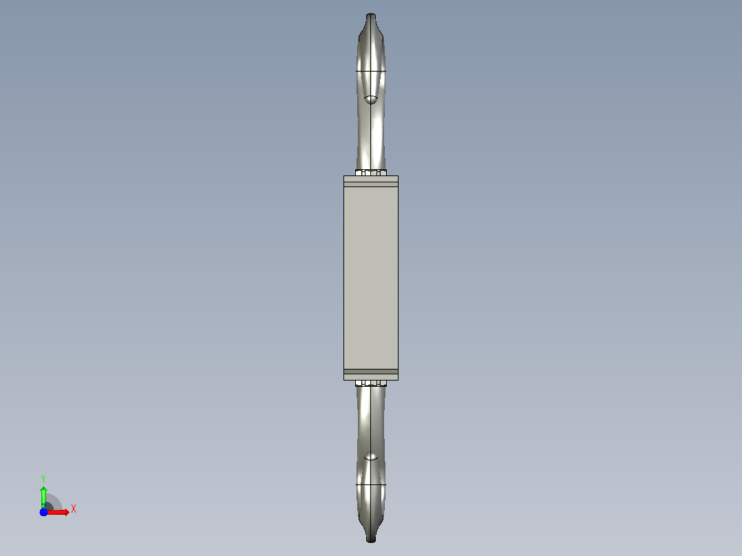 国标GB旋转式索具螺旋扣_CC型M8-250前视图