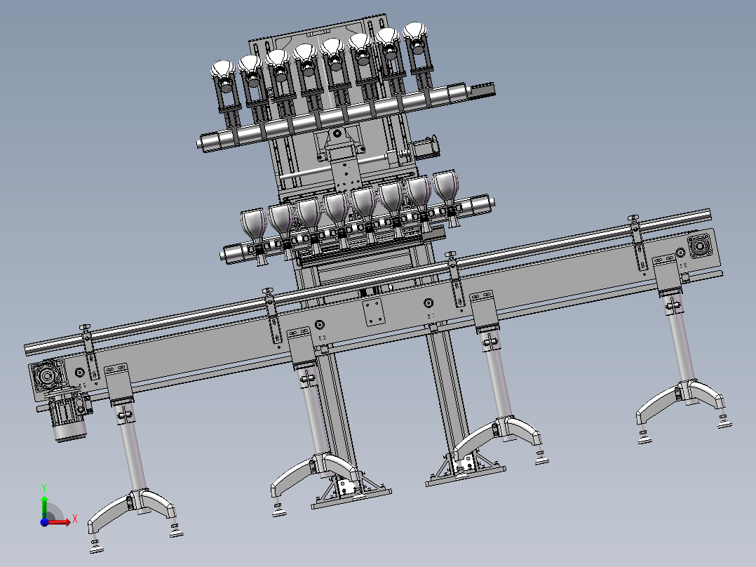 酒瓶喷涂上下料线 酒瓶反转上料机 sw16可编辑前视图