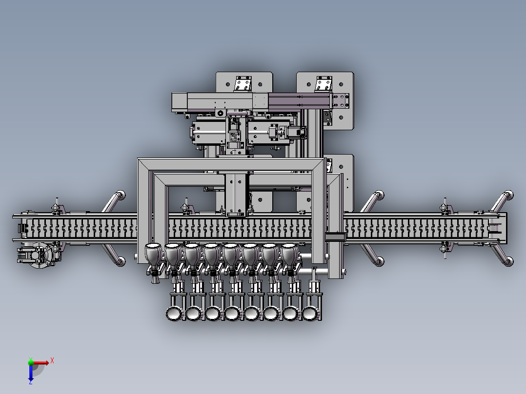 酒瓶喷涂上下料线 酒瓶反转上料机 sw16可编辑俯视图