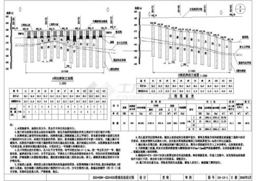 某公路边坡抗滑桩+桩板墙（牛腿）设计施工图纸CAD图纸缩略图