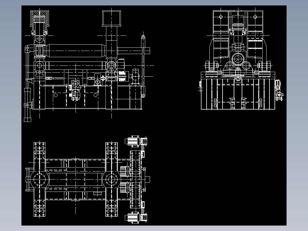 卷板机总装图,DWG格式,上辊万能式,规格120_4000