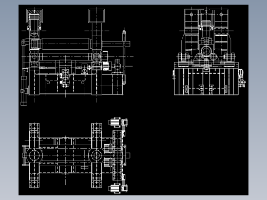 卷板机总装图,DWG格式,上辊万能式,规格120_4000