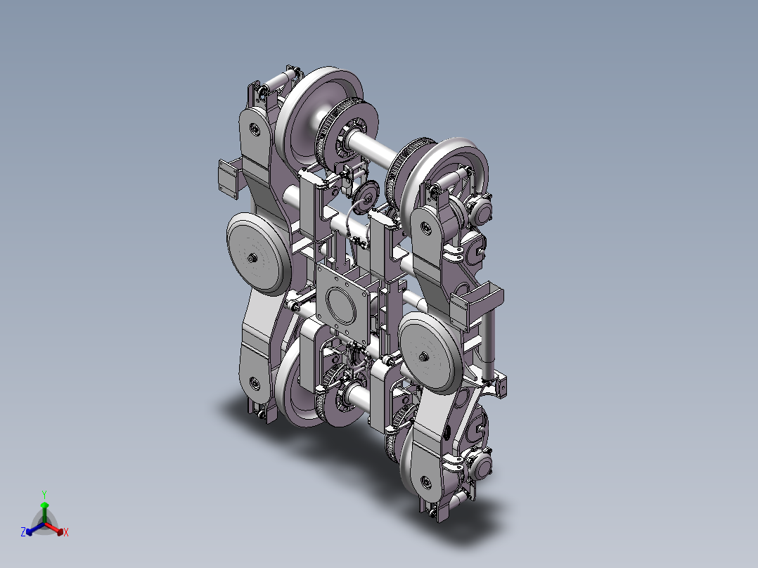 火车转向架3D图纸 三维模型 机械设计素材三维模型正等轴测图