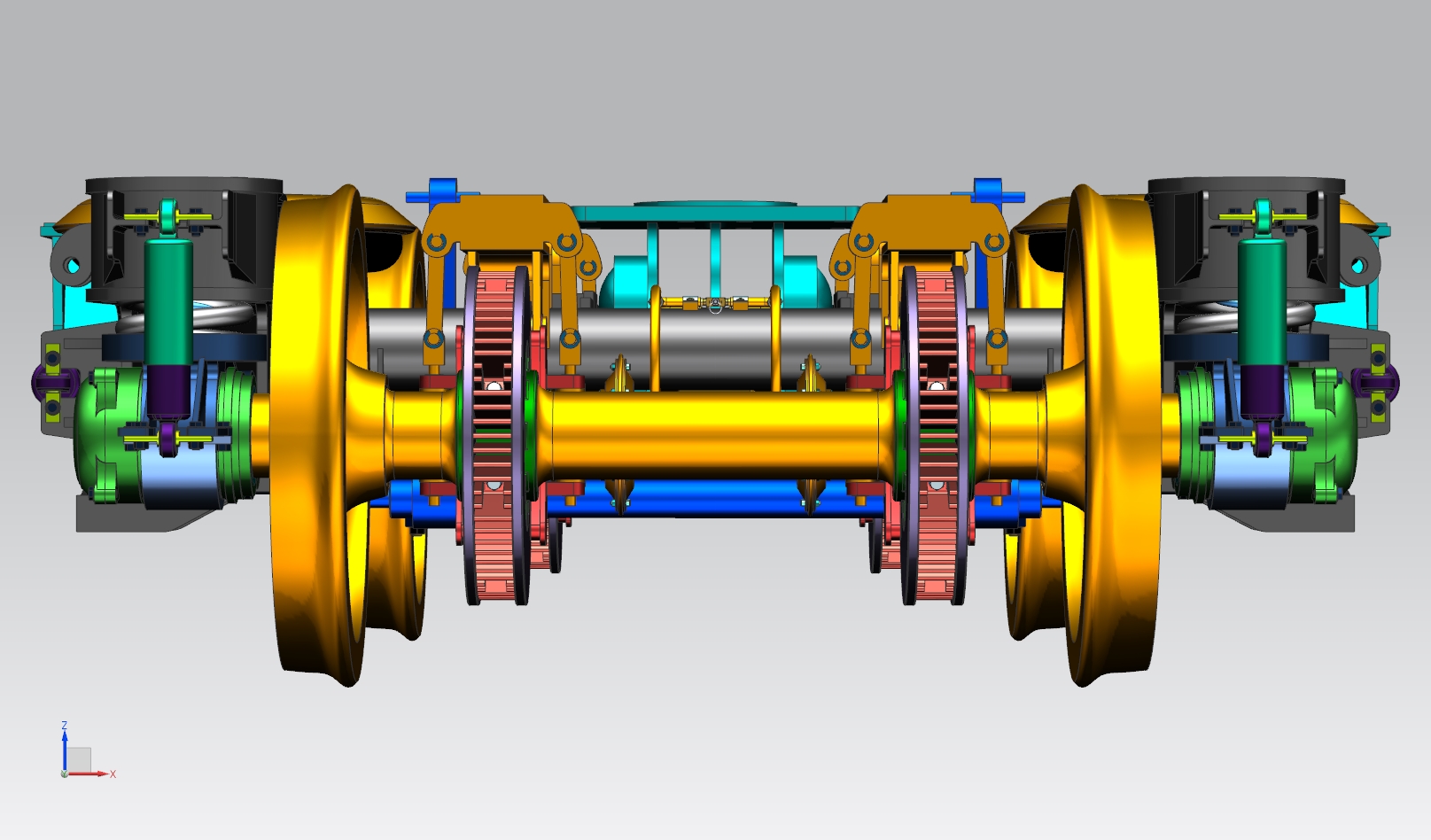 火车转向架3D图纸 三维模型 机械设计素材三维模型