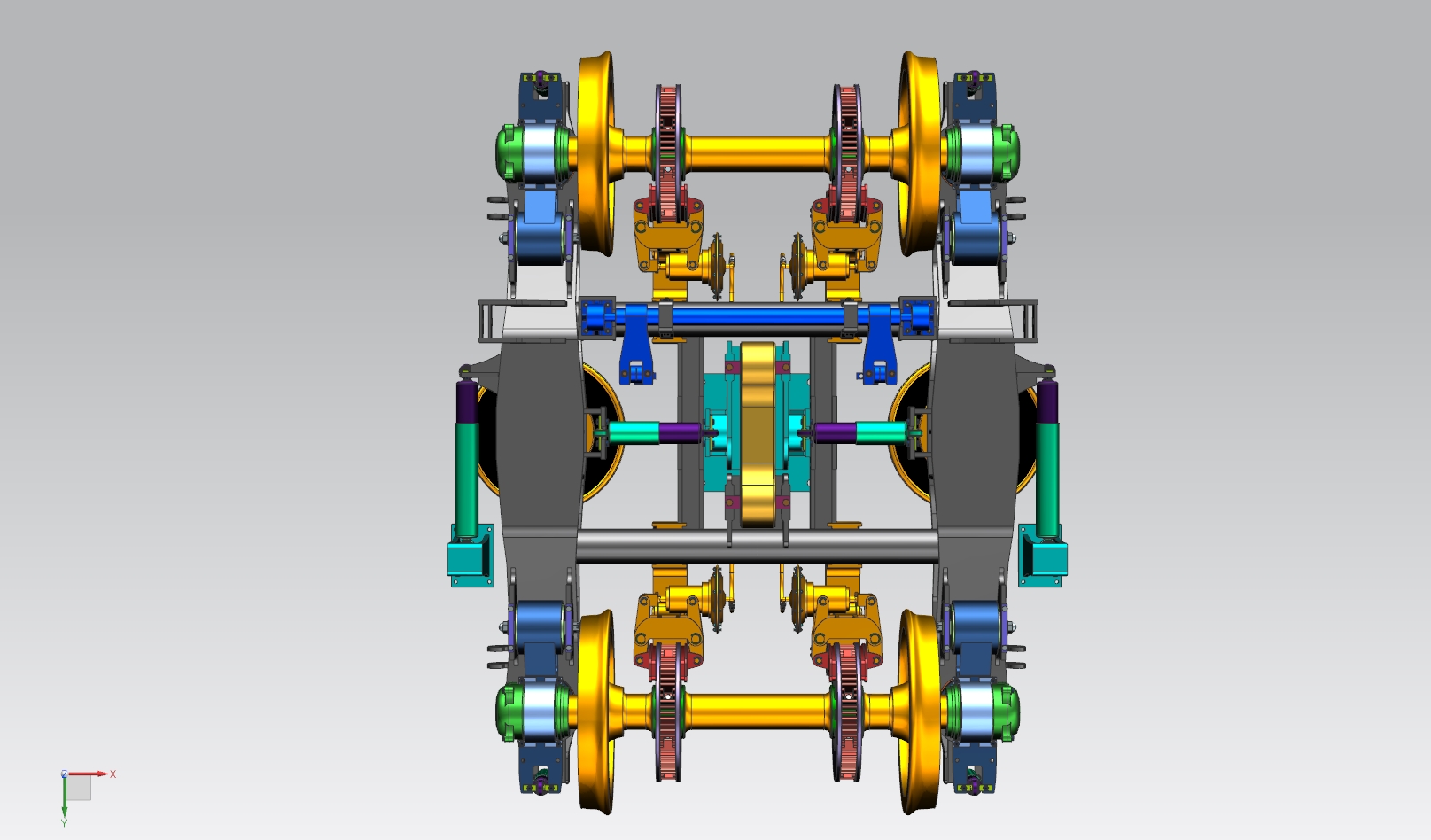 火车转向架3D图纸 三维模型 机械设计素材三维模型