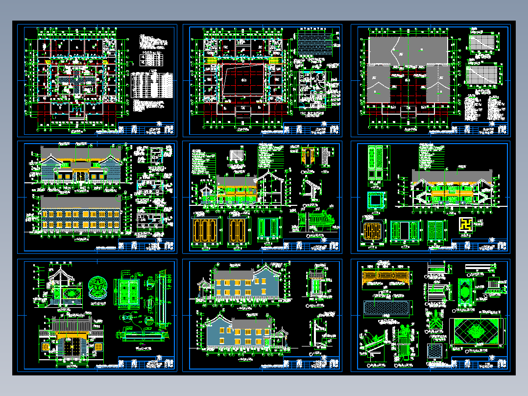 299中式四合院建筑CAD施工图纸25套