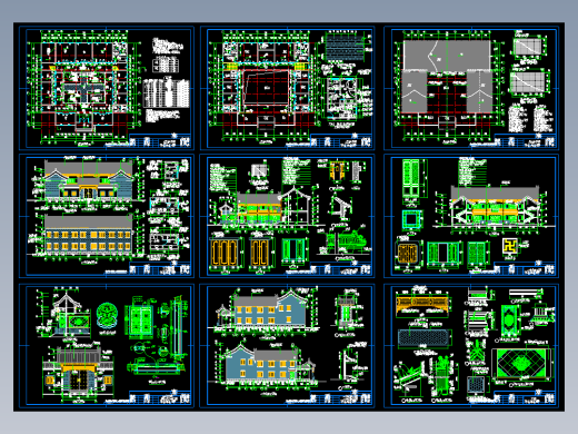 299中式四合院建筑CAD施工图纸25套