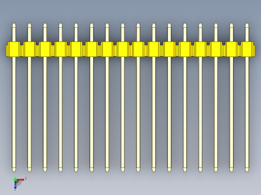 彩色公头100mil（2.54mm）系列-DS1021_yellow_2x16p_100mil_Type19_rev1.0俯视缩略图