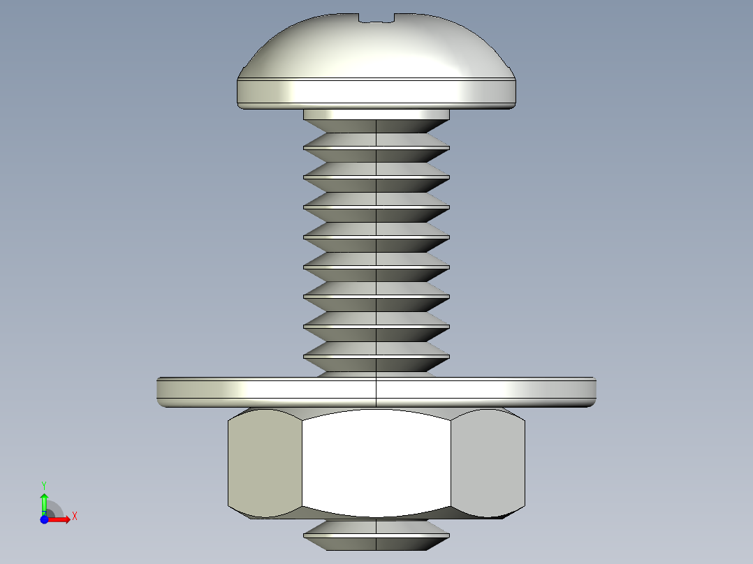 紧固件-STEP 0.2500 Round Head前视图