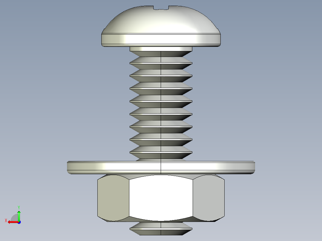 紧固件-STEP 0.2500 Round Head后视图
