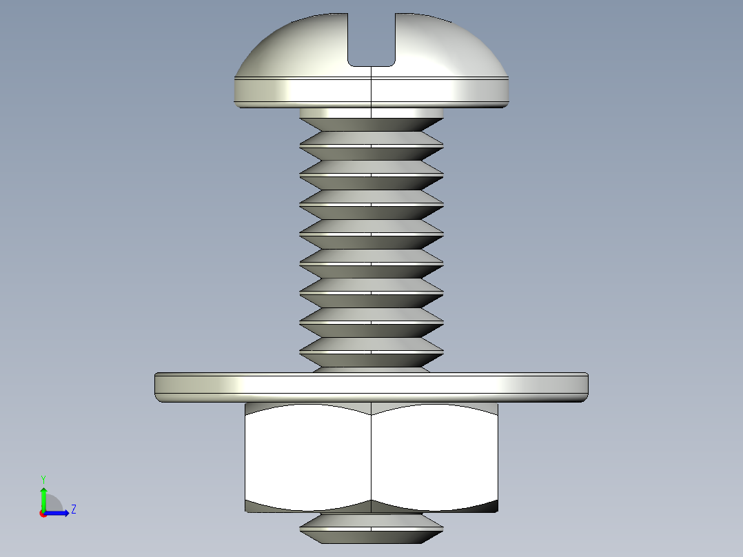 紧固件-STEP 0.2500 Round Head左视图