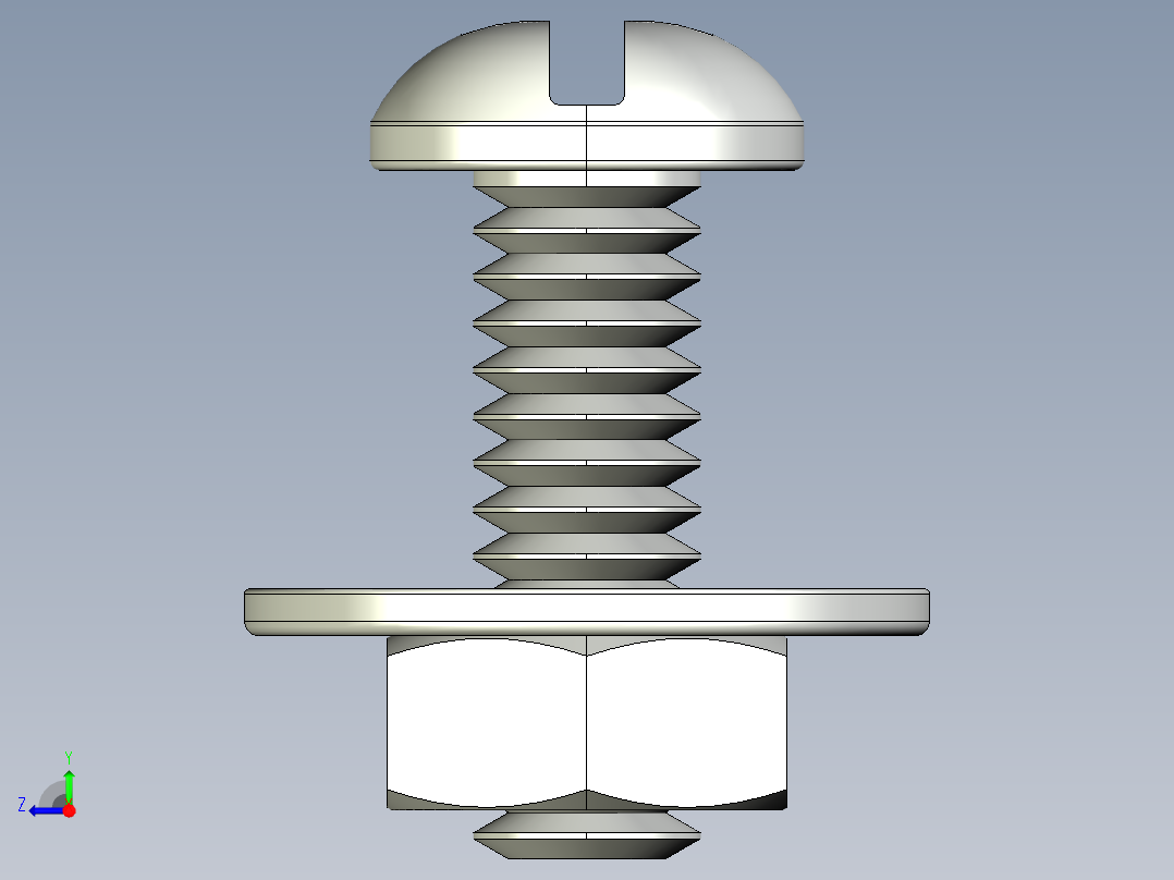 紧固件-STEP 0.2500 Round Head右视图