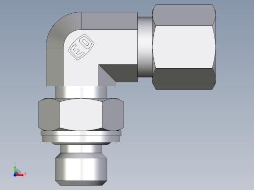卡套式工业通用硬管接头EO_Adjustable_Locknut_elbow_WEE08LMCF前视缩略图