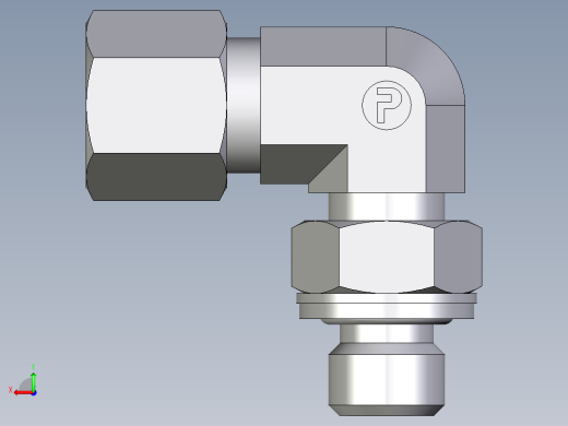 卡套式工业通用硬管接头EO_Adjustable_Locknut_elbow_WEE08LMCF后视缩略图