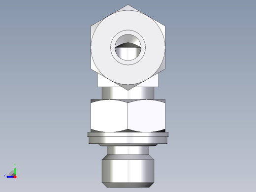 卡套式工业通用硬管接头EO_Adjustable_Locknut_elbow_WEE08LMCF右视缩略图
