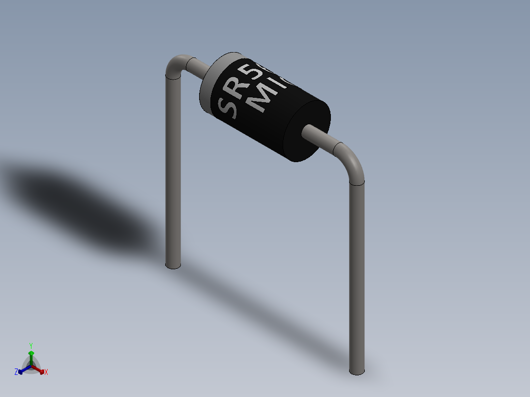 电容器 二极管 电阻器-Schottky Diode SR560正等轴测图