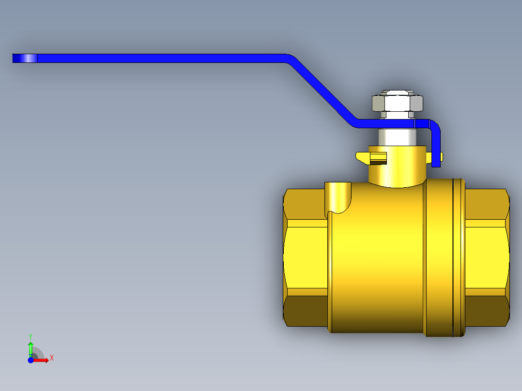 管道手动球阀-水管开关阀-手动阀门395_06_E_1前视图
