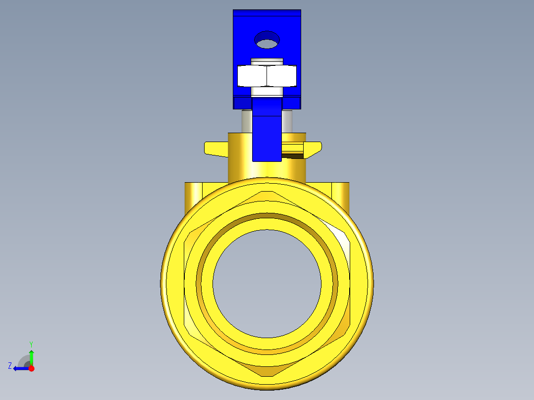 管道手动球阀-水管开关阀-手动阀门395_06_E_1右视图