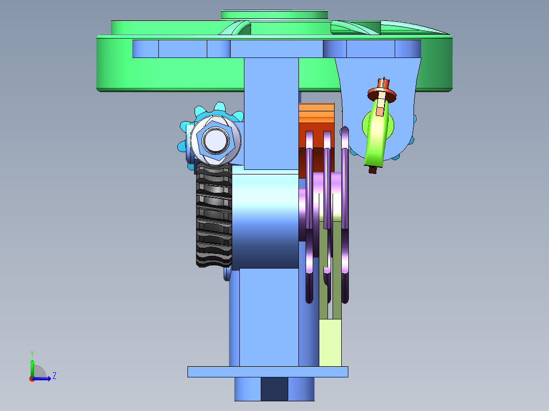 打结器打捆机打包机三维图左视图