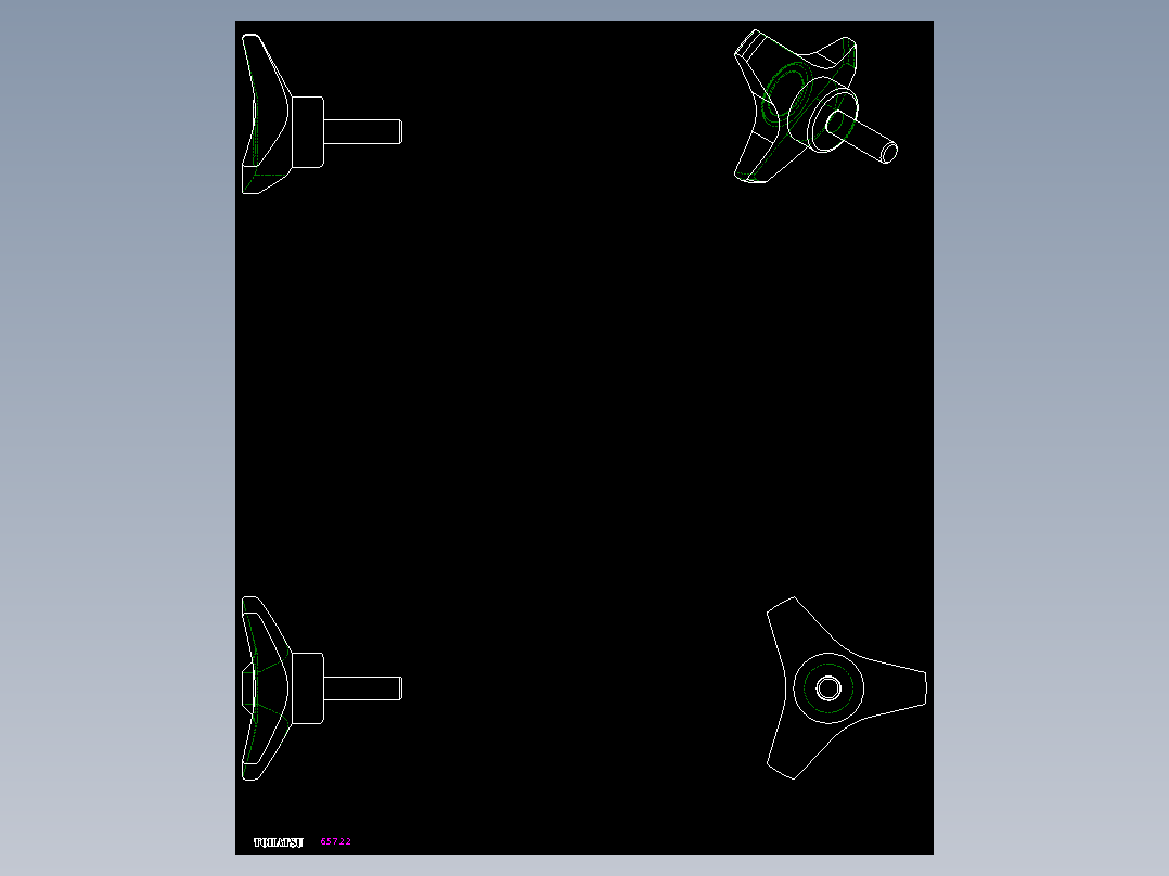 三瓣型把手VB.639P-2D多系列多零件图纸模型