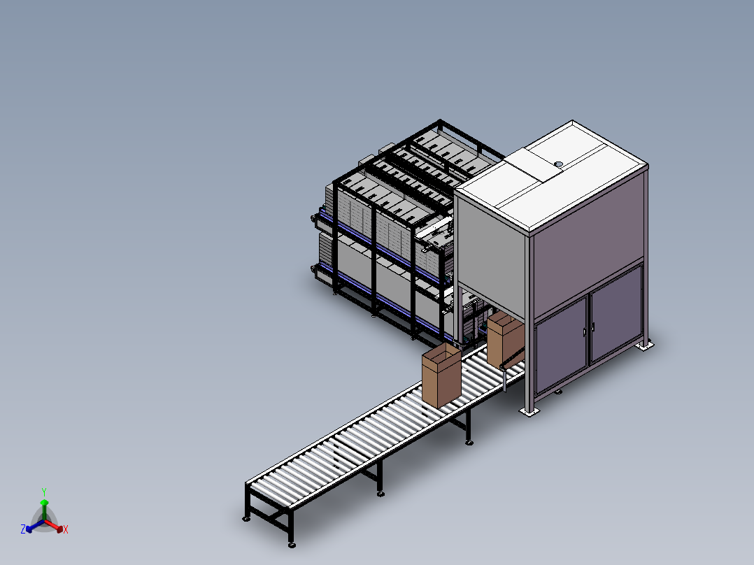 自动化键盘入箱装箱机sw21正等轴测图