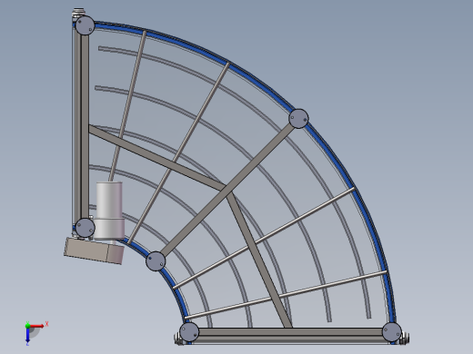 90°塑料无缝链板转弯机sw16可编辑俯视缩略图