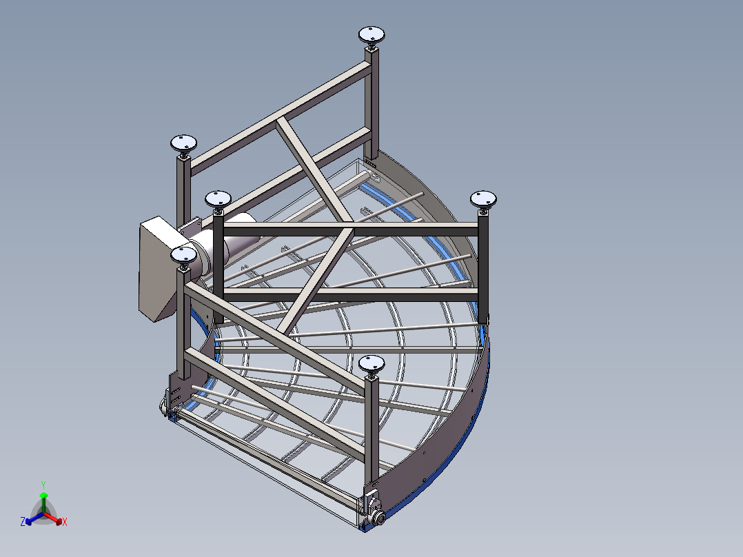 90°塑料无缝链板转弯机sw16可编辑正等轴测图