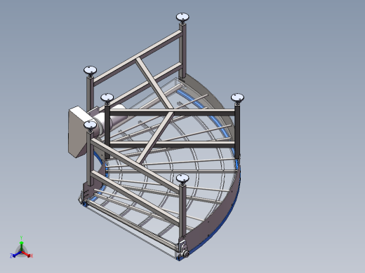 90°塑料无缝链板转弯机sw16可编辑正等轴测缩略图