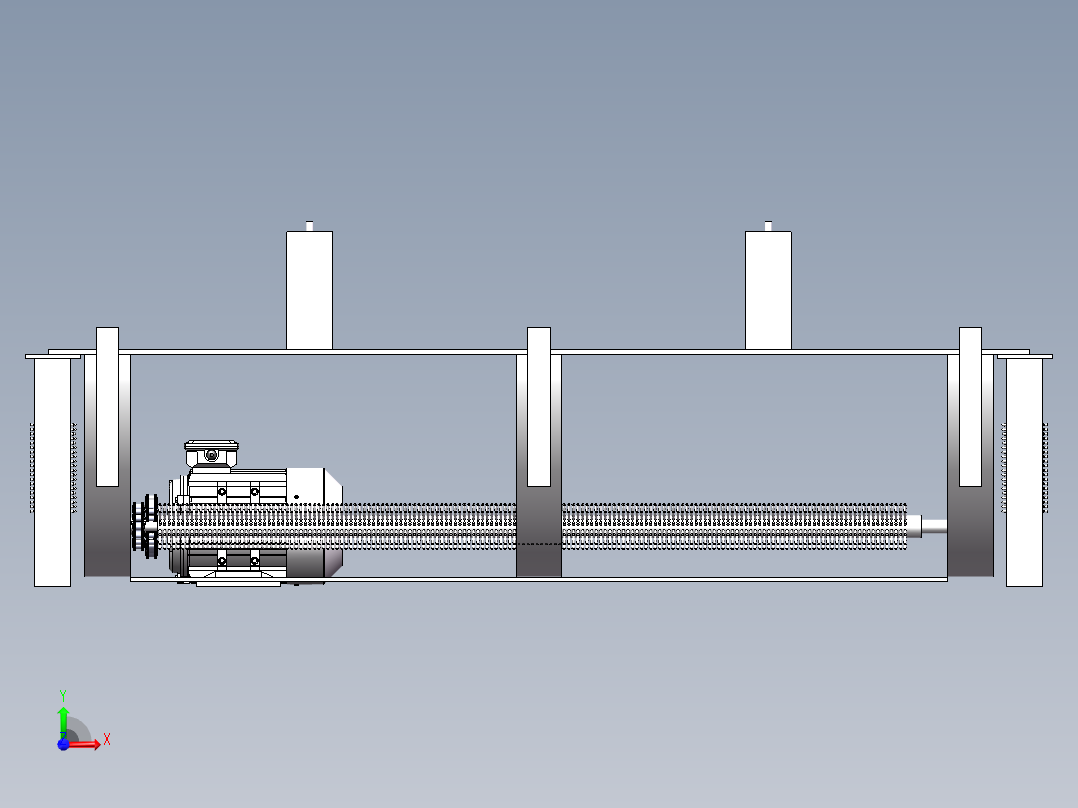 养殖网笼、网衣清洗装置设计（SW三维+CAD二维图+设计说明书）前视图