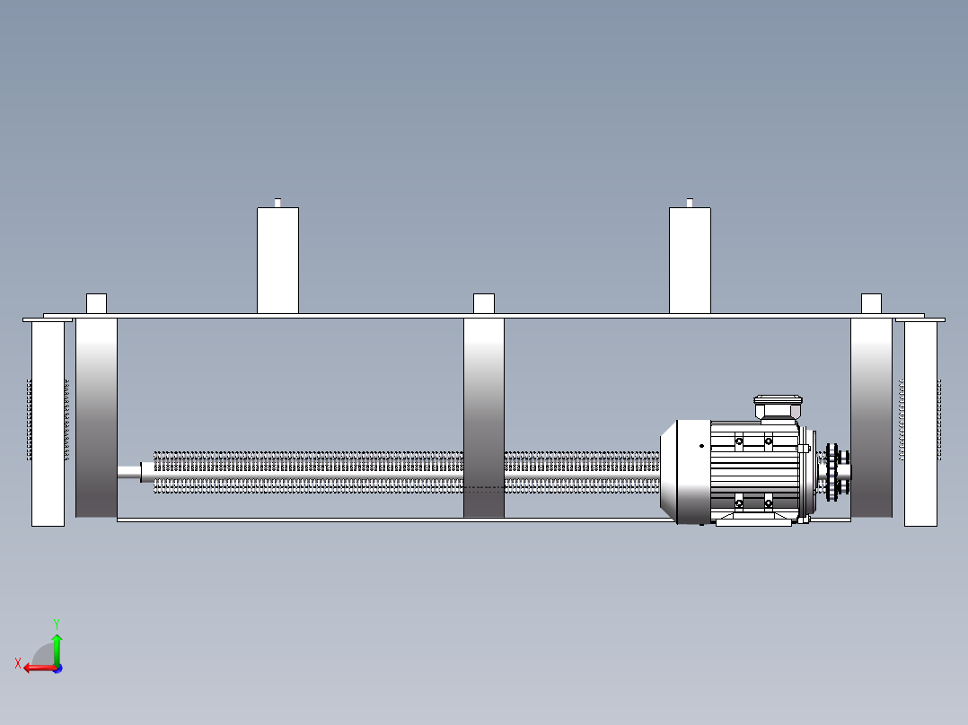 养殖网笼、网衣清洗装置设计（SW三维+CAD二维图+设计说明书）后视图