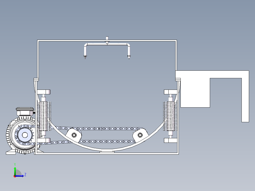 养殖网笼、网衣清洗装置设计（SW三维+CAD二维图+设计说明书）左视图