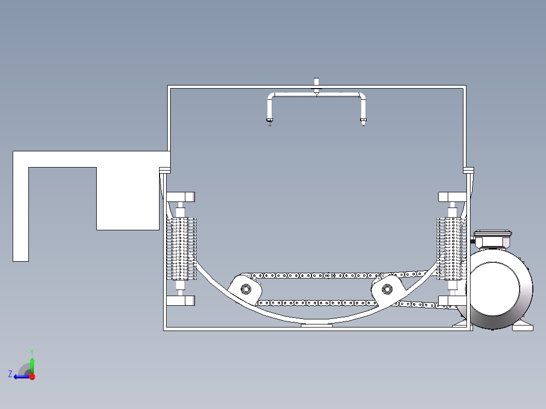 养殖网笼、网衣清洗装置设计（SW三维+CAD二维图+设计说明书）右视图