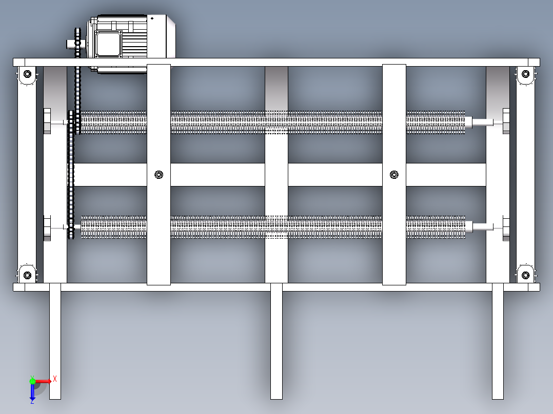 养殖网笼、网衣清洗装置设计（SW三维+CAD二维图+设计说明书）俯视图